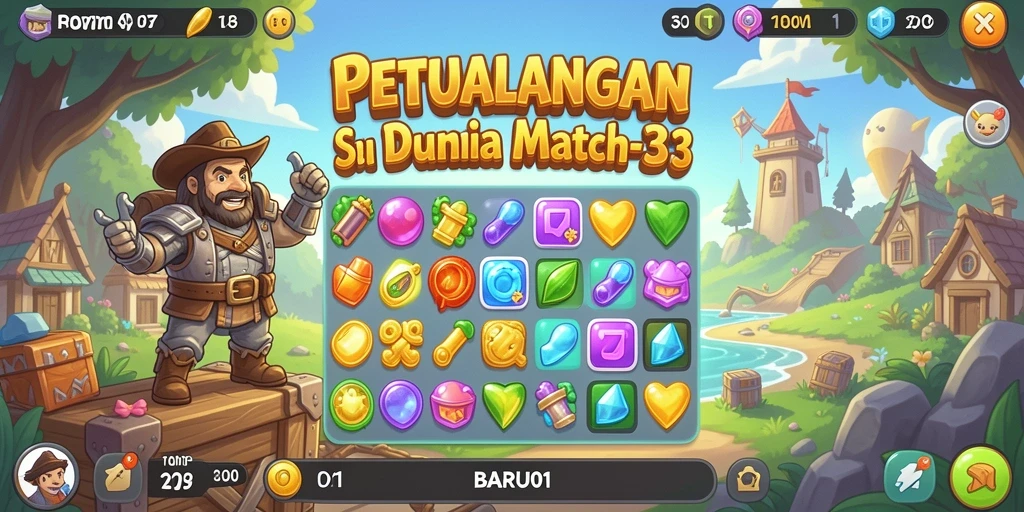 Tampilan screenshot game BARU01 menunjukkan gameplay yang penuh warna dan menantang.