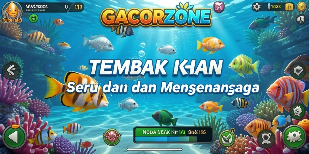 Tampilan gameplay GACORZONE dengan aksi menangkap ikan.