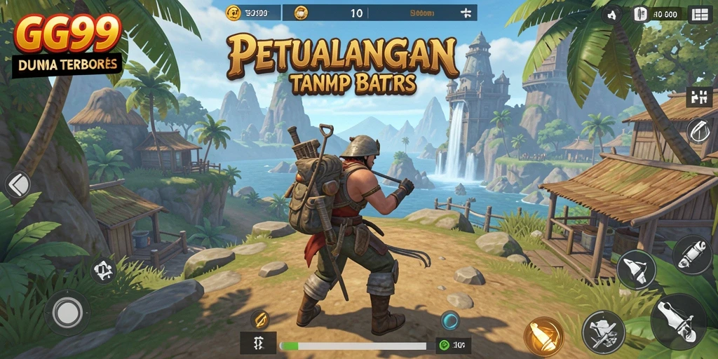 Screenshot utama GG99 menampilkan pemain dalam eksplorasi dunia terbuka yang menakjubkan.