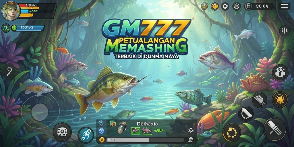 Tampilan menarik gameplay Fishing dalam GM777 dengan ikan beragam.