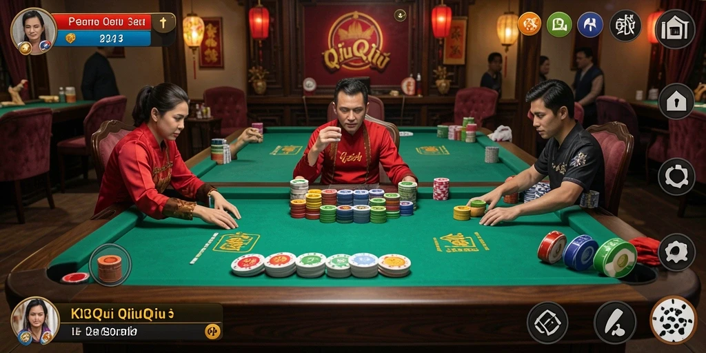Gameplay seru QiuQiu di K234 dengan pemain lain.
