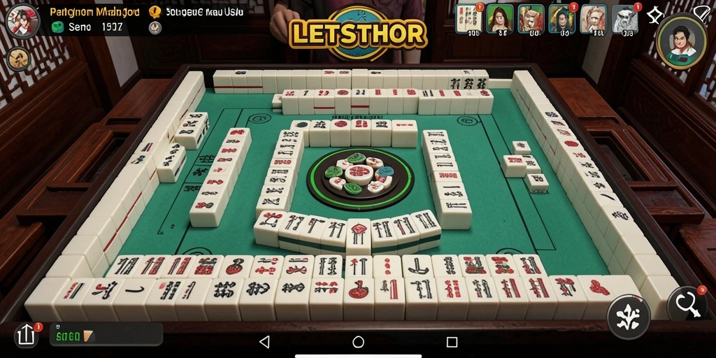 Tampilan gameplay LETSTHOR yang seru dalam aksi Mahjong.