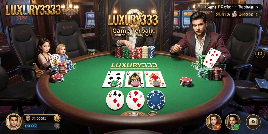Tampilan gameplay LUXURY333 dengan desain kartu dan meja yang menarik.