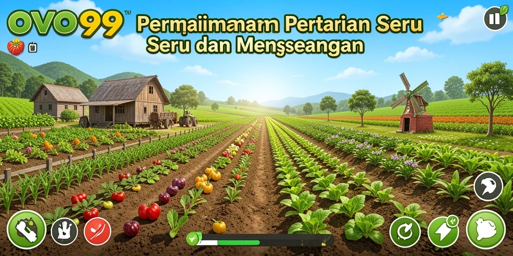Screenshot OVO99 menampilkan gameplay pertanian yang menyenangkan dan interaktif.